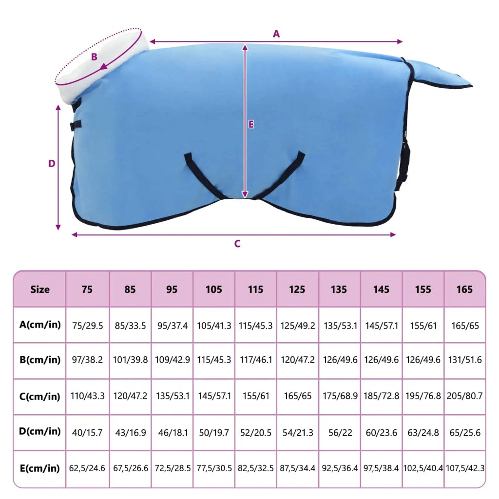Coperta per Cavalli Aqua Completo 105 cm Felpa in pile CFW6890877