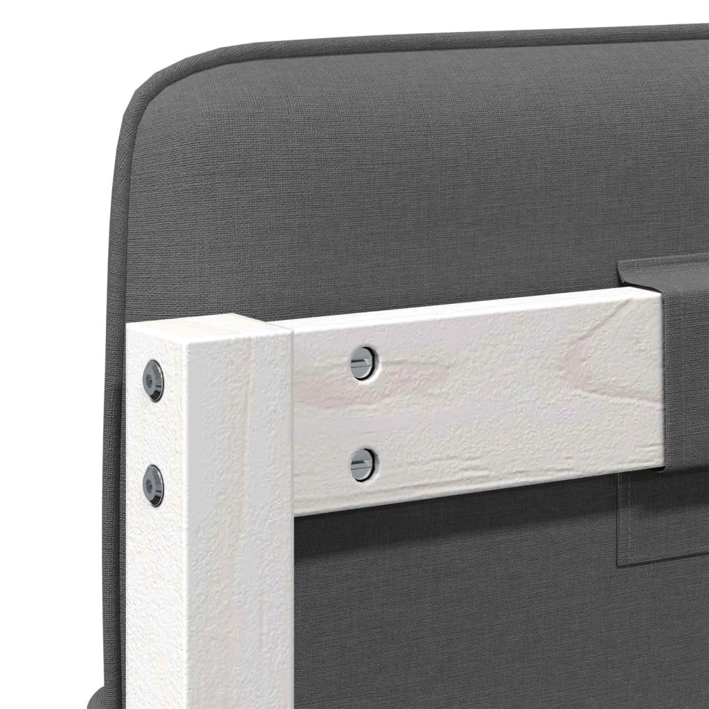 Testiera | Testata imbottita Bianco e grigio chiaro 150 cm Pino massello