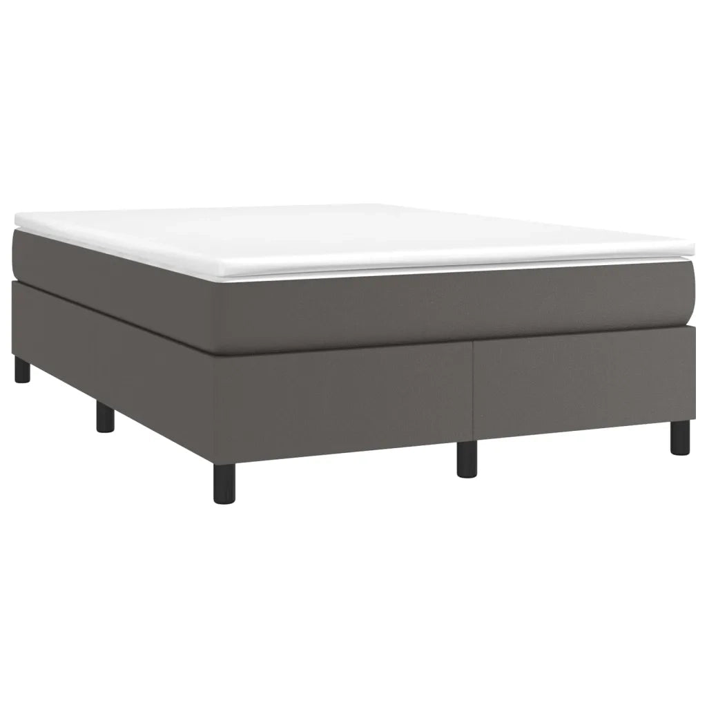 Giroletto a Molle con Materasso Grigio 140x190 cm in Similpelle 3144606