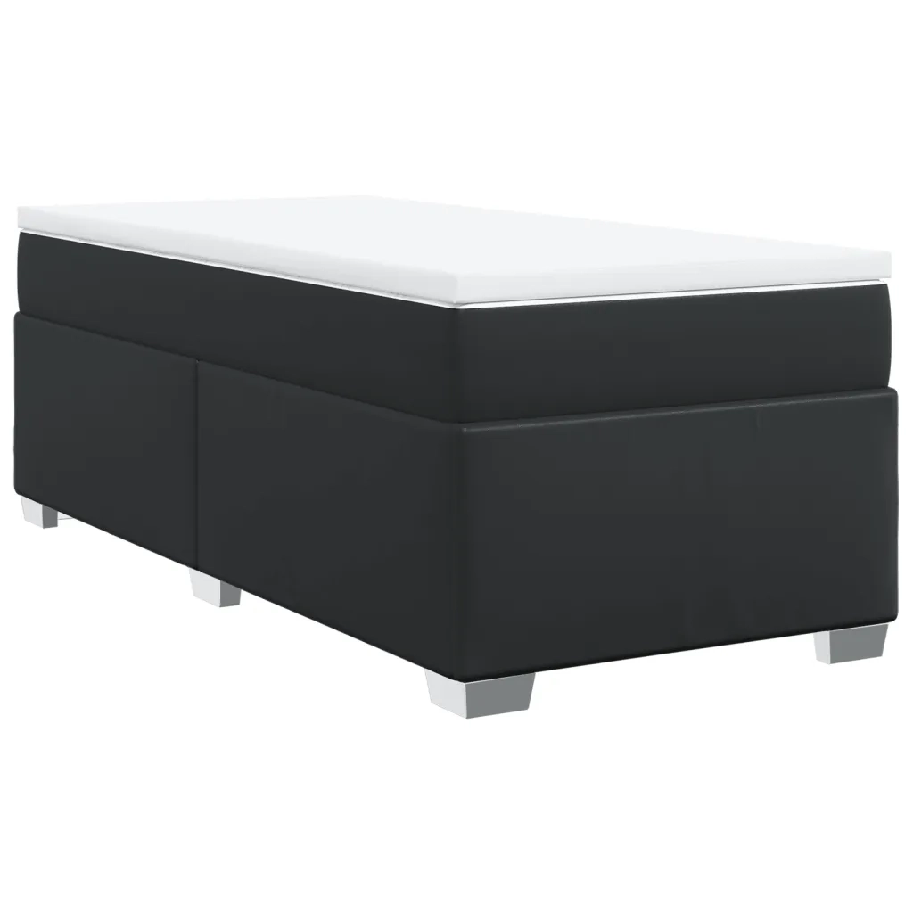 Giroletto a Molle con Materasso Nero 80x200 cm in Similpelle 3285185