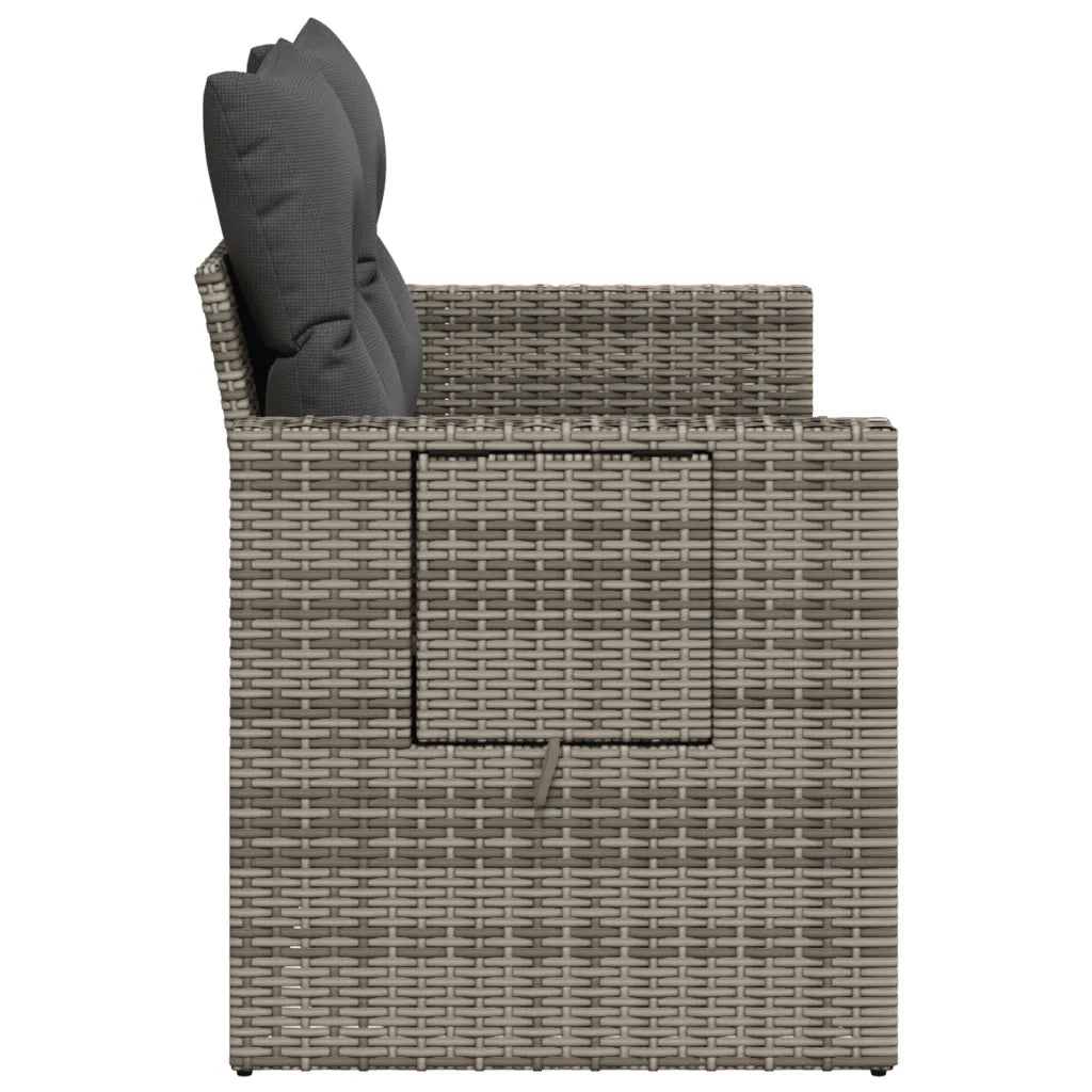 Divano da Giardino con Cuscini 2 Posti-Sofa da Giardino-Divano da esterno Grigio in Polyrattan 762366