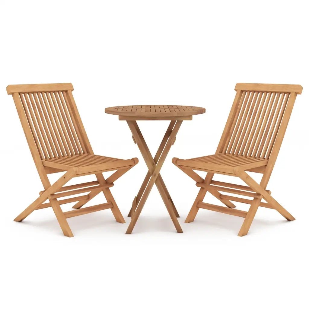 Set da Pranzo per Giardino 3 pz | Set Salotto da Giardino in Legno Massello di Teak
