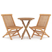 Set da Pranzo per Giardino 3 pz | Set Salotto da Giardino in Legno Massello di Teak