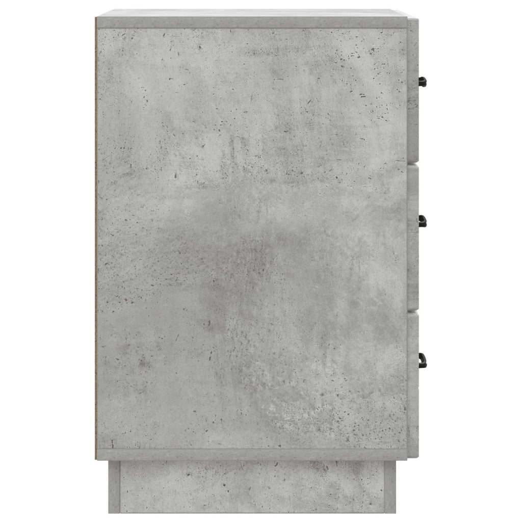 Comodino | Armadio da Notte | Mobiletto da notte con cassetto Grigio Cemento 43 x 41 x 63,5 cm