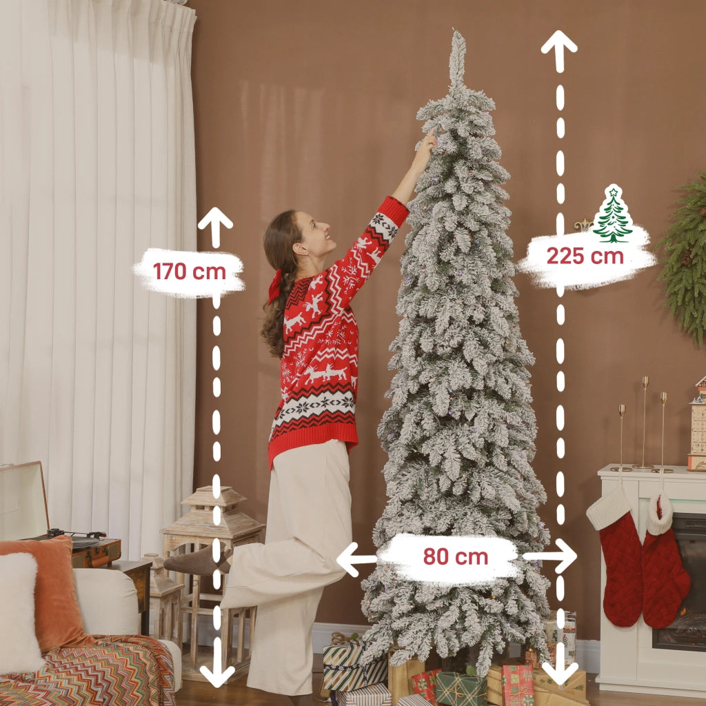 Albero di Natale Slim 225 cm ¨C Xylo ¨C LED Bicolore 11 Modi Timer 800 Rami Verde