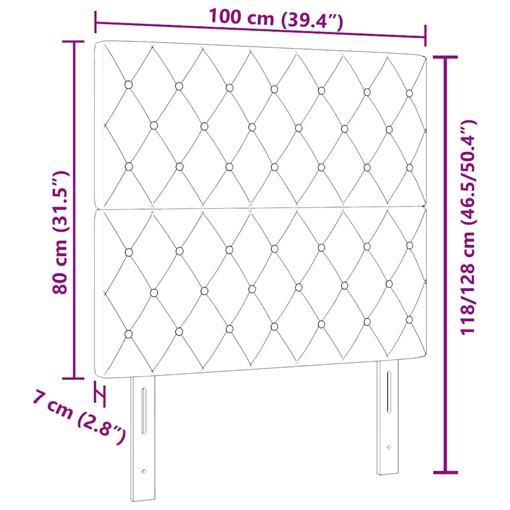 Testiera | Testata Grigio Verde Chiaro 100 cm Velluto