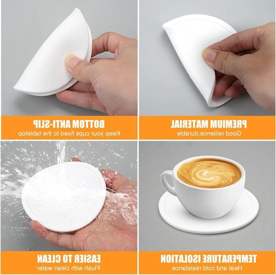 Sostegni in Silicone Rondi Antiscivolo - 10 Pezzi - Bianchi - Liberi da BPA - 10 cm