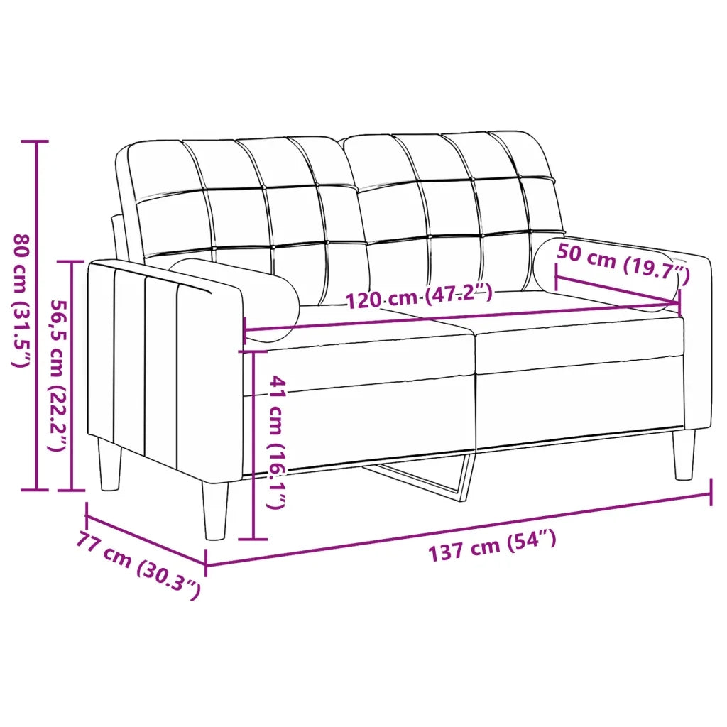 Divano a 2 Posti con Cuscini-Sofa 2 Posti con Cuscini Rosa 120 cm in Velluto 276451