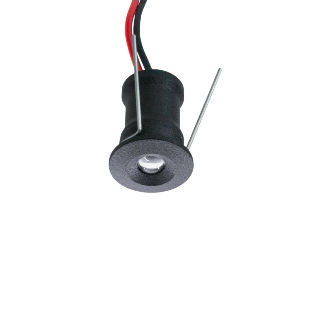 Mini faretto LED Nero da incasso 1W 12V IP65 punto luce Bianca fredda 6500k cielo stellato per bagno doccia esterno segnapasso scale vetrine mobili camper