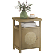 Comodino con Anta in Rattan ¨C Xylo ¨C Legno Naturale 40x35x55 cm