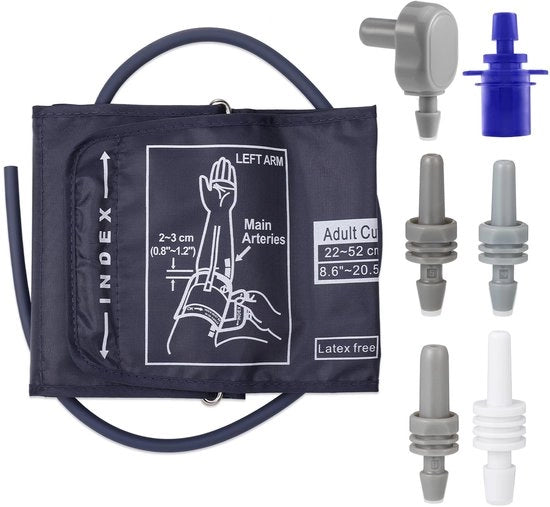 Accessori per sfigmomanometro Extra Grande 22-52 cm - 6 Connettori - Materiale Nylon/TPU - Installazione Facile