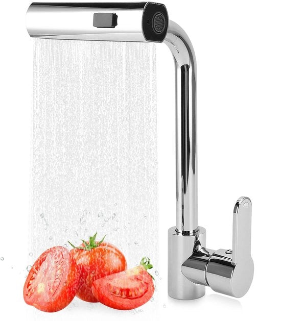 Cucina a Piastra Rotativa 360 Gradi con 3 Modelli di Flusso d'Acqua - Maniglia Singola - Cucina in Ottone - Regolazione Caldo/Freddo - Anticongelamento - Rubinetto per Vasca da Bagno
