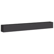 Fioriera | Cassetta per fiori | Vaso Nera 360x40x40 cm in Acciaio Laminato a Freddo