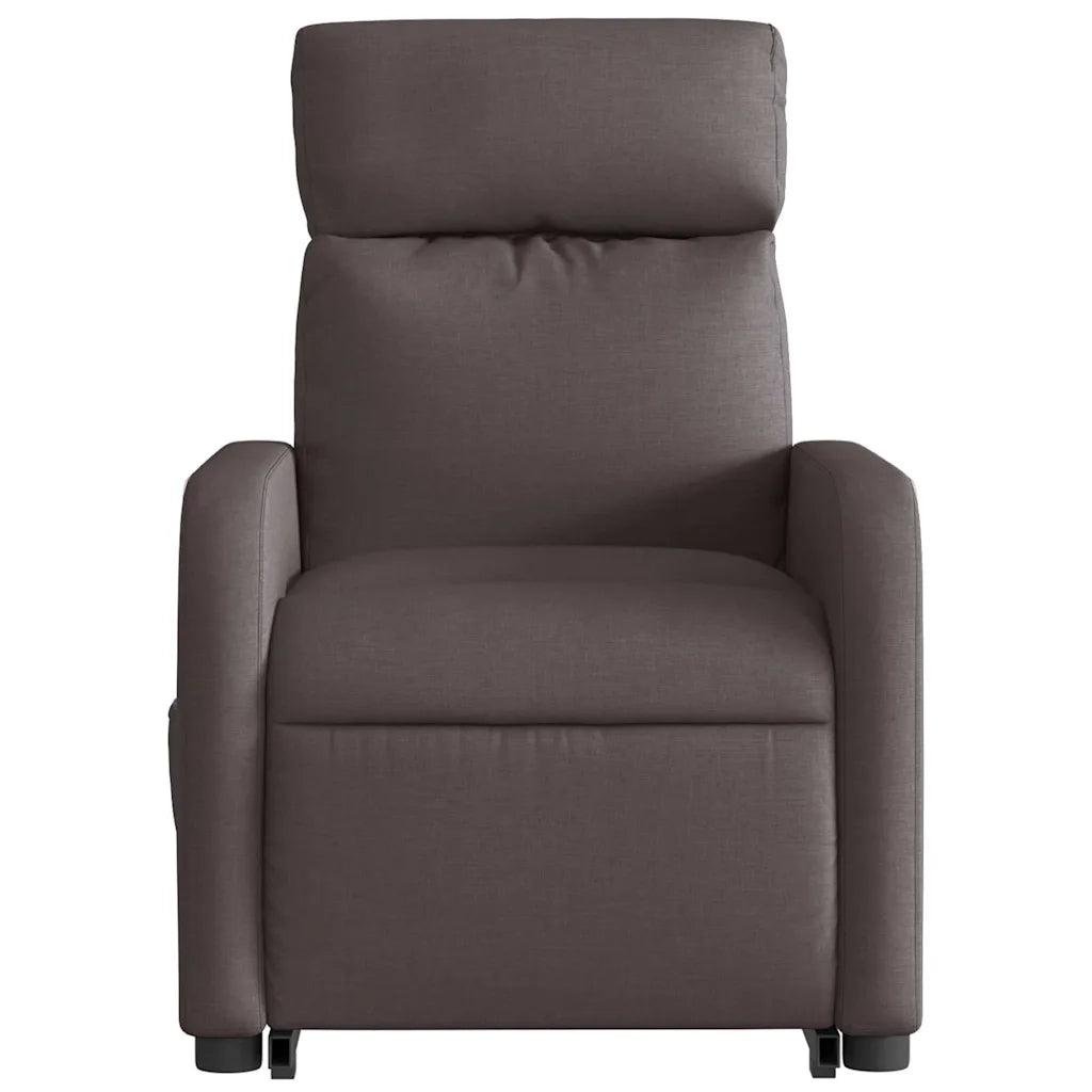Poltrona | Sedia Relax Alzapersona Massaggi Reclinabile Marrone Scuro Tessuto