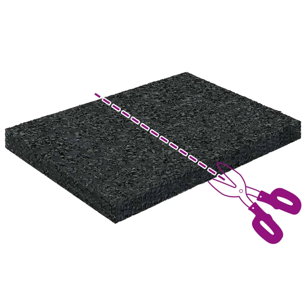 Pad per patio in granuli di gomma Nero 6 x 9 x 0,8 cm Gomma CFW5800995