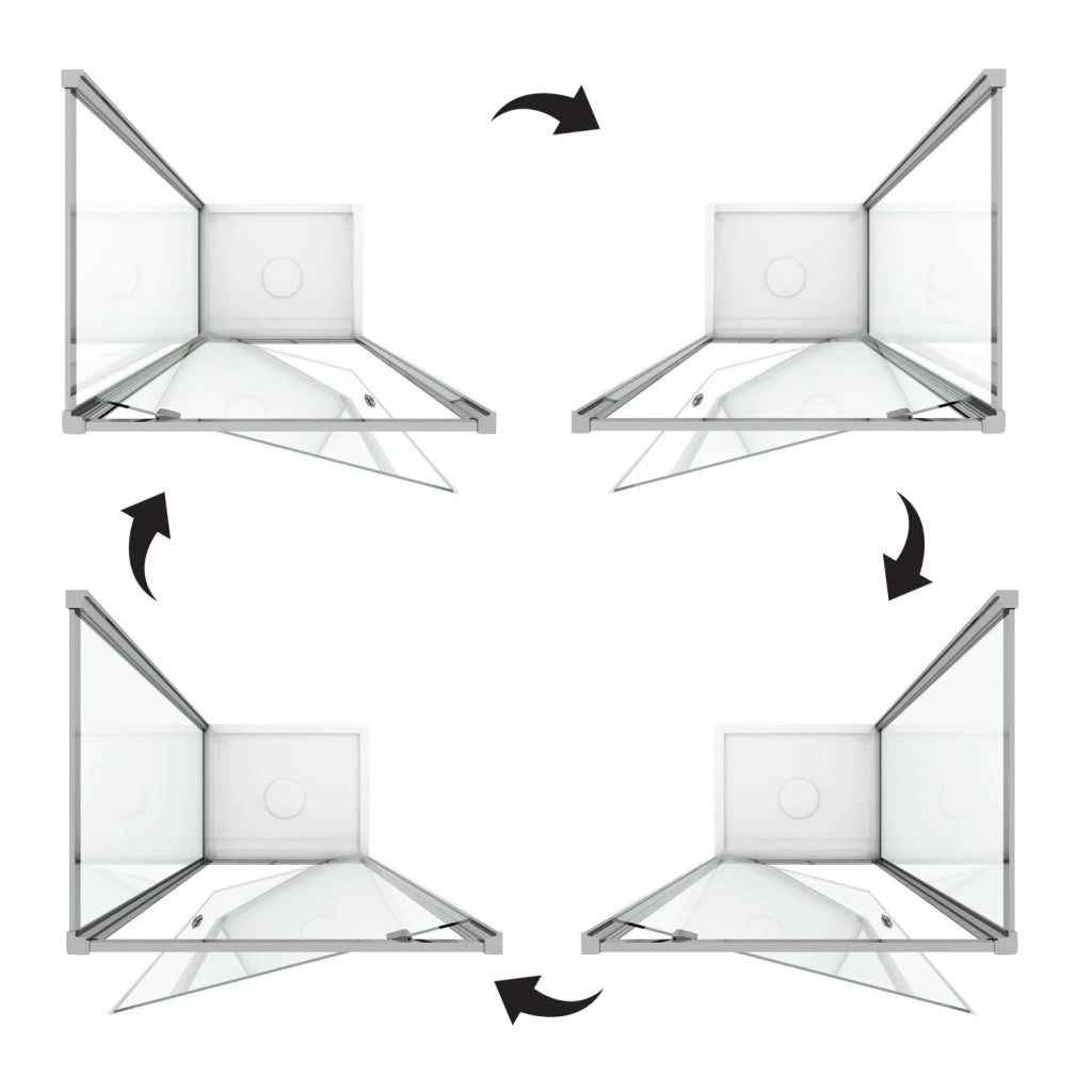 Box Doccia 80x100 AP. 100 CM H185 trasparente mod. Sintesi Duo 1 Anta