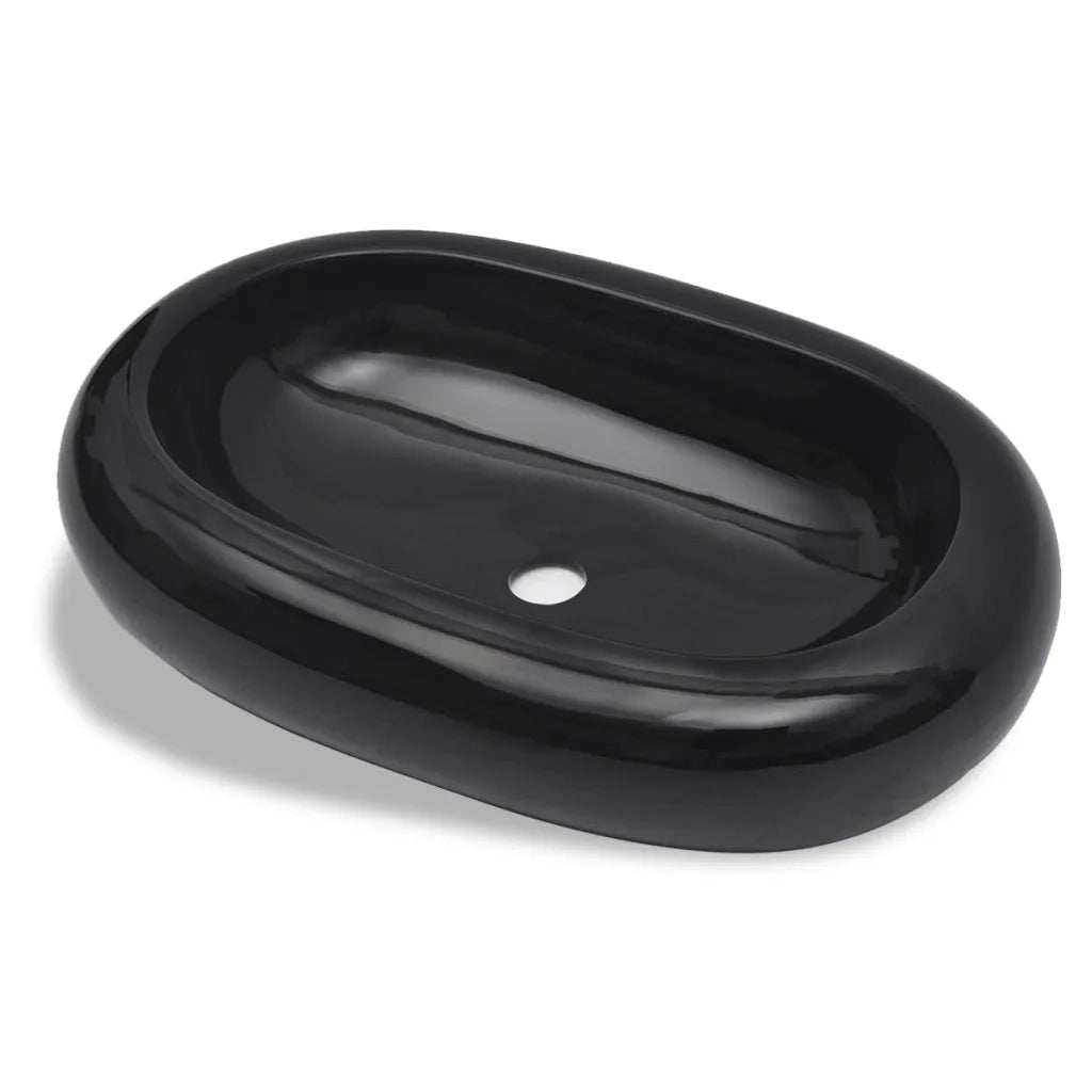 Lavandino da Bagno-Lavabo-Lavello in ceramica ovale nero