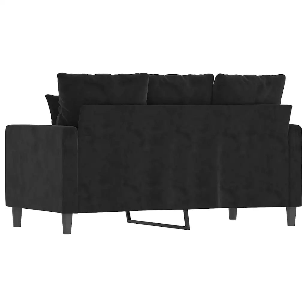 Divano a 2 Posti-Sofa 2 Posti Nero 120 cm in Velluto 102580