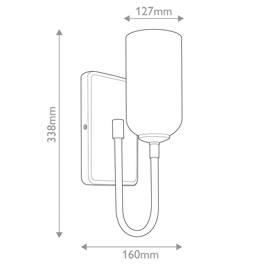 Applique bagno ovale oro/nero vetro bianco G9 3W IP44 Kichler