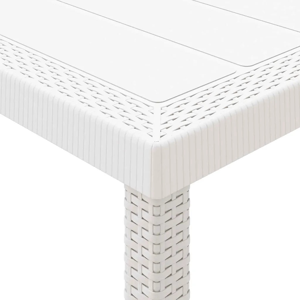 Set da Pranzo per Giardino 7 pcs Bianco Rattan Polt 3378566