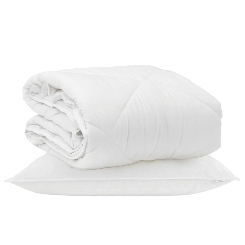 Piumone | Duvet per Tutte le Stagioni con cuscino 2 pz Bianco Microfibra
