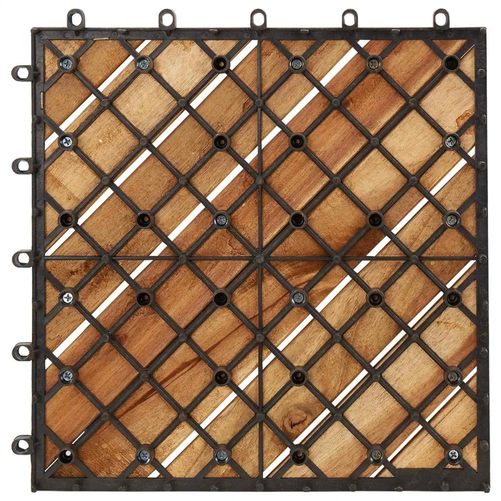 Piastrella per Decking 30 pcs Marrone 30 x 30 cm 3444893