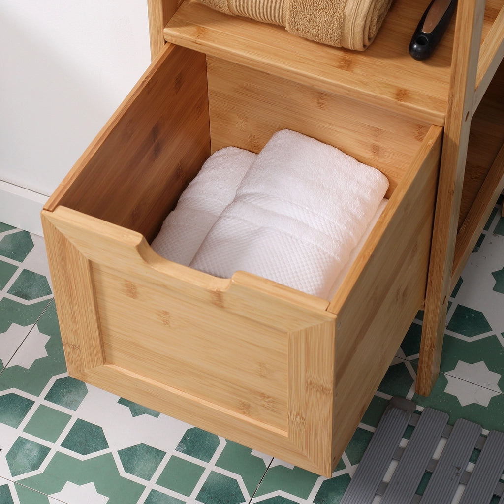 Mobile colonna per bagno con 2 cassetti e ripiano ¨C Minimal ¨C 30x30x90 cm