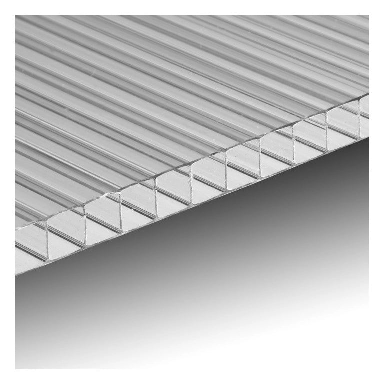 Lastra policarbonato alveolare spessore 10 mm 200 x 98 cm Trasparente