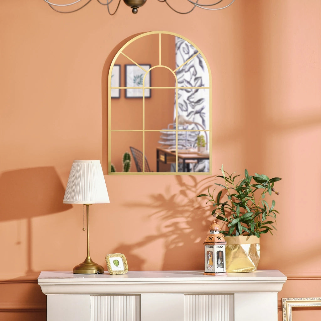 Specchio da parete con cornice metallica ¨C zephmum ¨C oro 70x2x50 cm