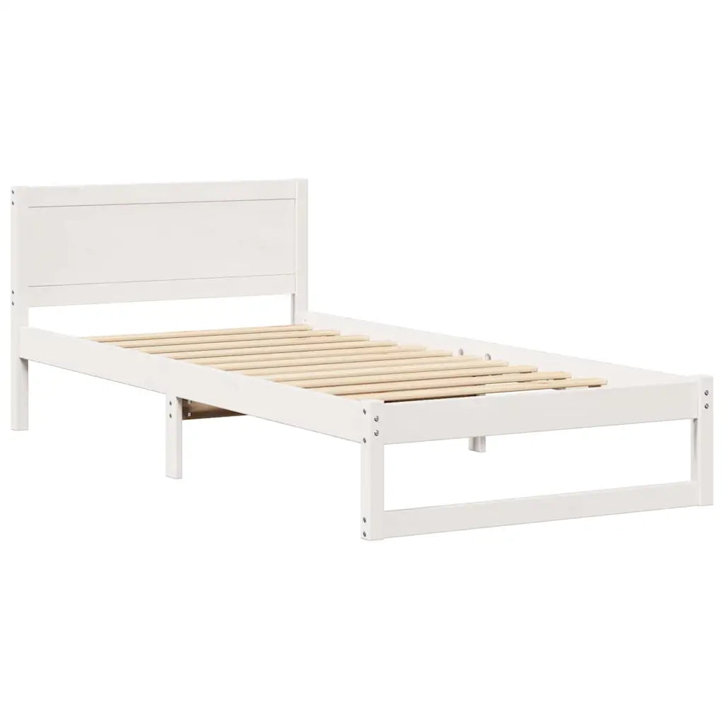 Struttura del letto Bianco 75 x 190 cm Pino massello 873299