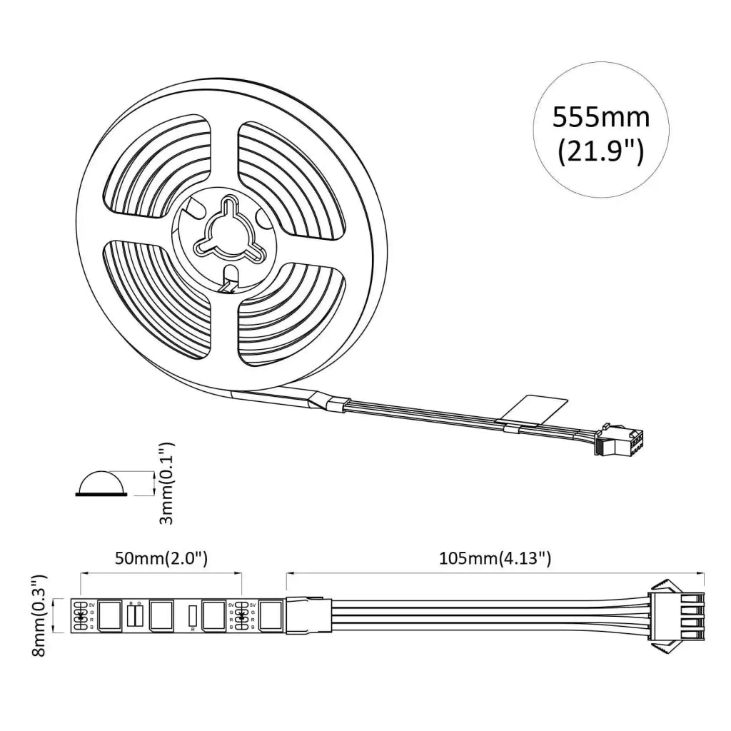 Striscia LED 2 pz Nero e trasparente 550 mm Rame e plastica CFW4795942