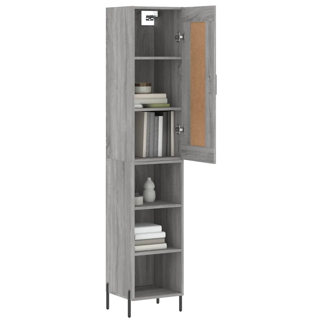 Credenza | Madia | Buffet da pranzo | Armadio da pranzo Grigio Sonoma 34,5x34x180 cm in Legno Multistrato