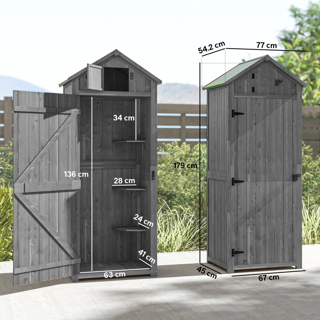 Capanno da Giardino in Legno ¨C zephmum ¨C Grigio 77x54.2x179cm