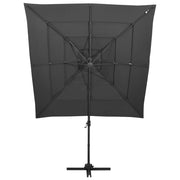 Ombrellone a 4 Livelli Palo in Alluminio 250x250 cm Antracite 313822