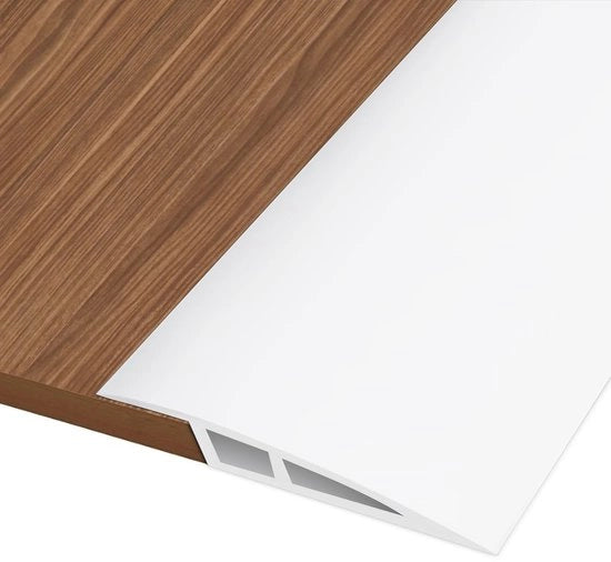 Striscia di copertura PVC per soglia, 1M * 7CM profilo di transizione adesivo, striscia di transizione per differenza di altezza pavimento, copertura per pavimenti in parquet e laminati (bianco, per altezze da 15mm a 20mm)
