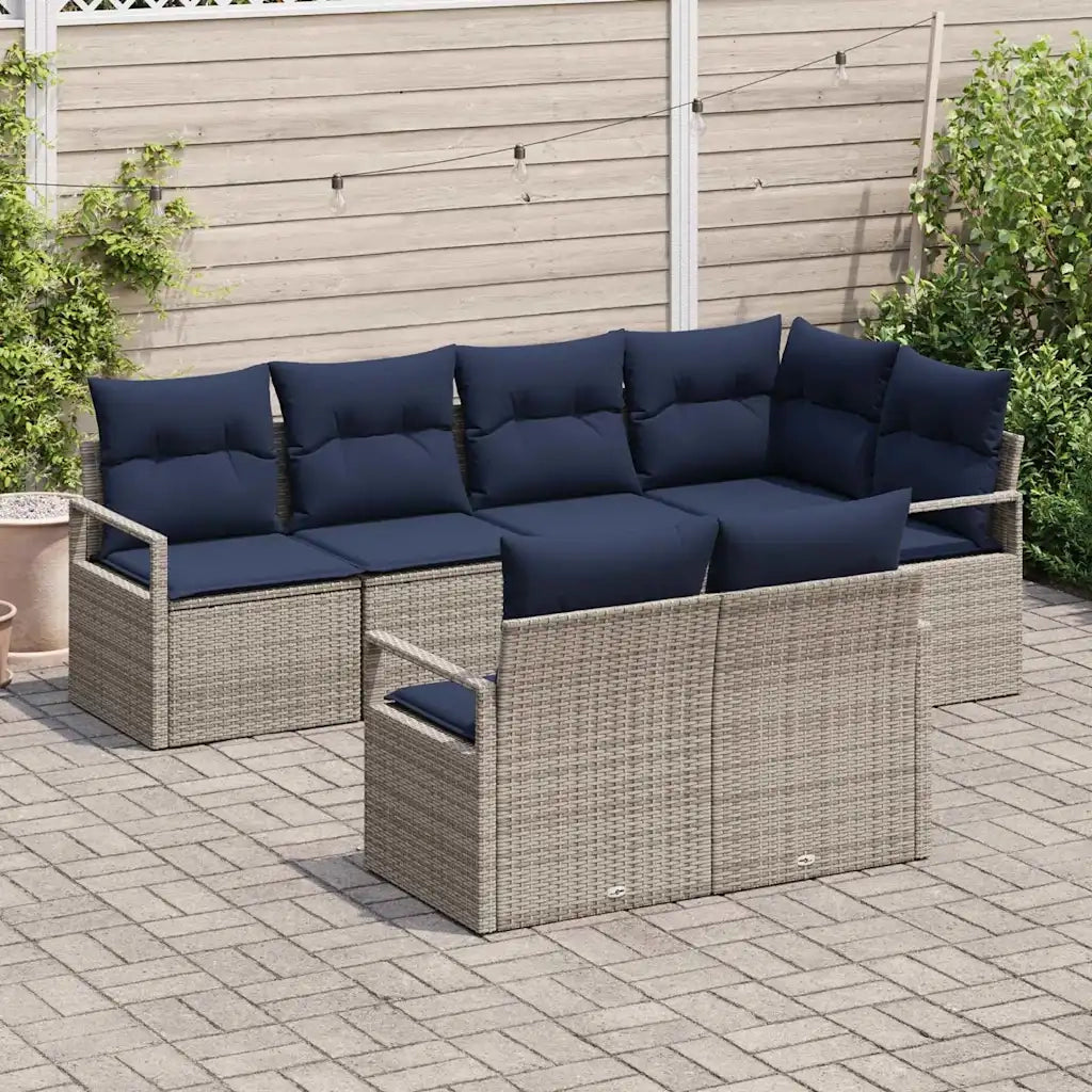 Set di divani 7 pcs Grigio polyrattan 3346425