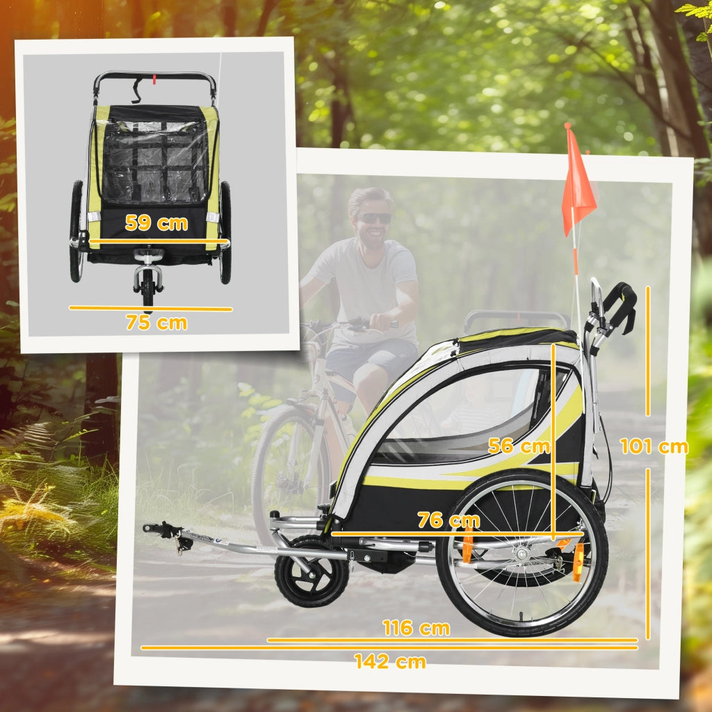 Carrello Bicicletta per 2 Bambini ¨C Minimal ¨C Giallo