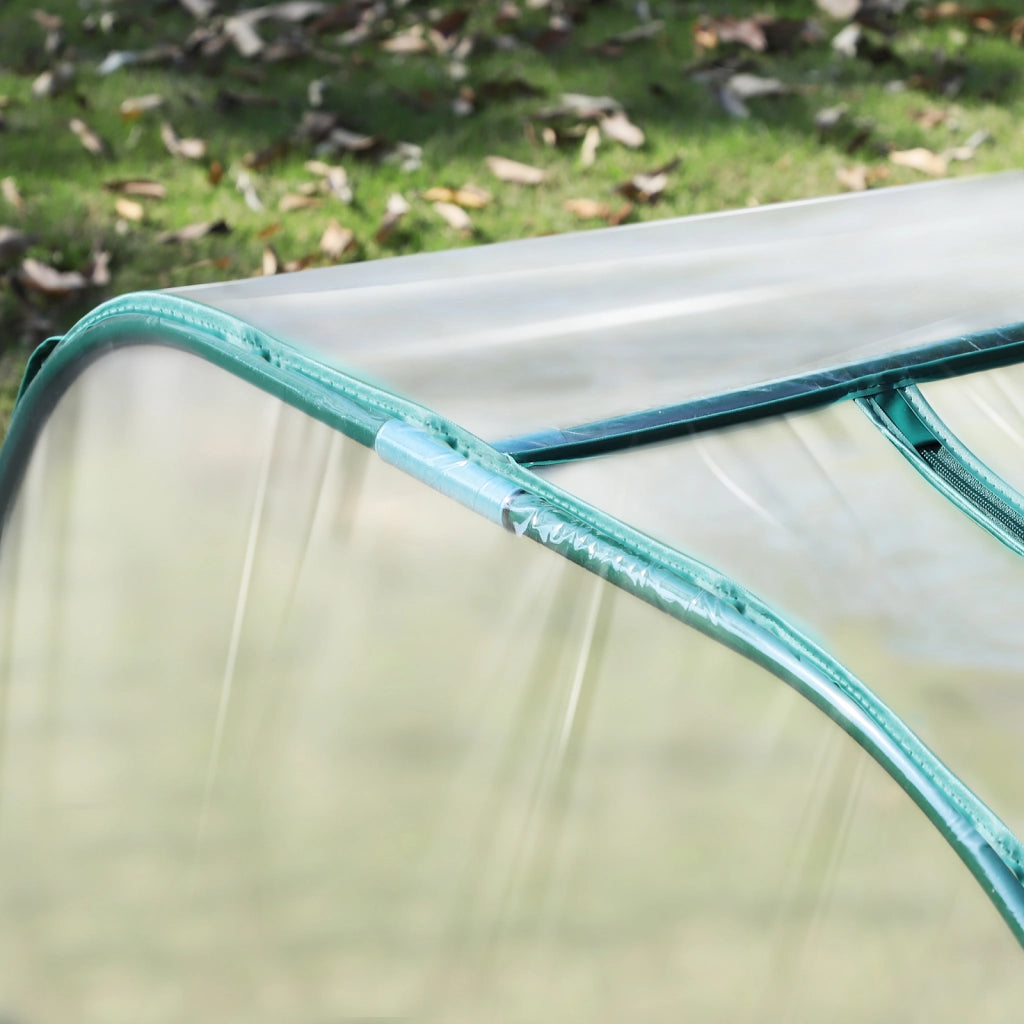 Serra Tunnel da Giardino ¨C Xylo ¨C 395x100x80 cm Acciaio PVC Trasparente Verde