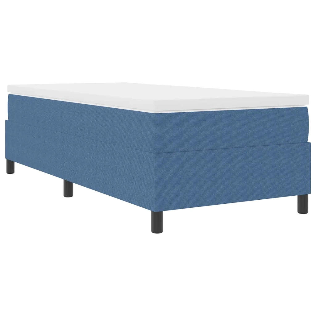 Letto singolo | Letto per adulti | Letto a molle Blu e Bianco 90 x 200 cm Tessuto in Cords