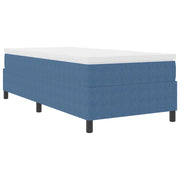 Letto singolo | Letto per adulti | Letto a molle Blu e Bianco 90 x 200 cm Tessuto in Cords