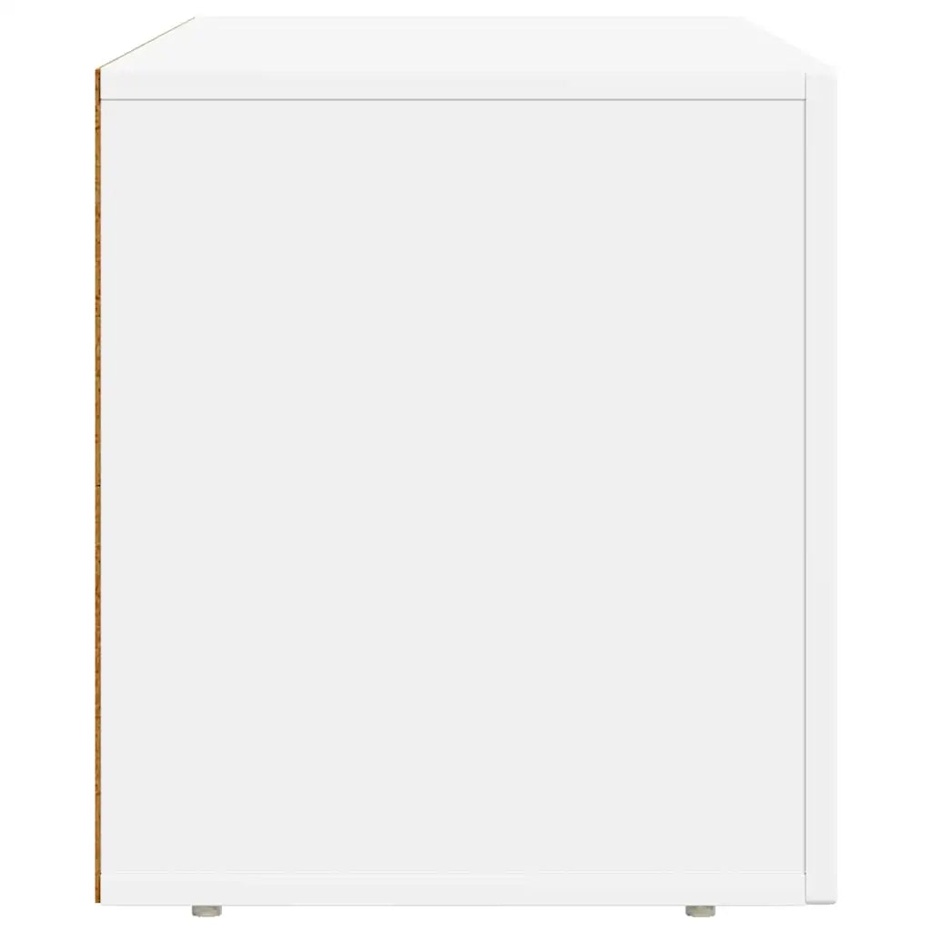 Mobile porta TV moderno con 5 ripiani ideale per soggiorno o camera da letto 80 x 35 x 40 cm in legno composito bianco 02_0054764