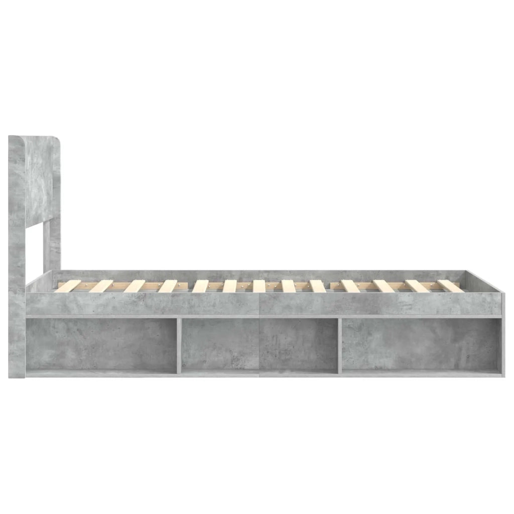 Struttura del letto con stoccaggio e testata Grigio Cemento 3414246