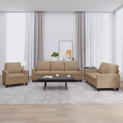 Set di Divani 3 pz con Cuscini cappuccino in Similpelle
