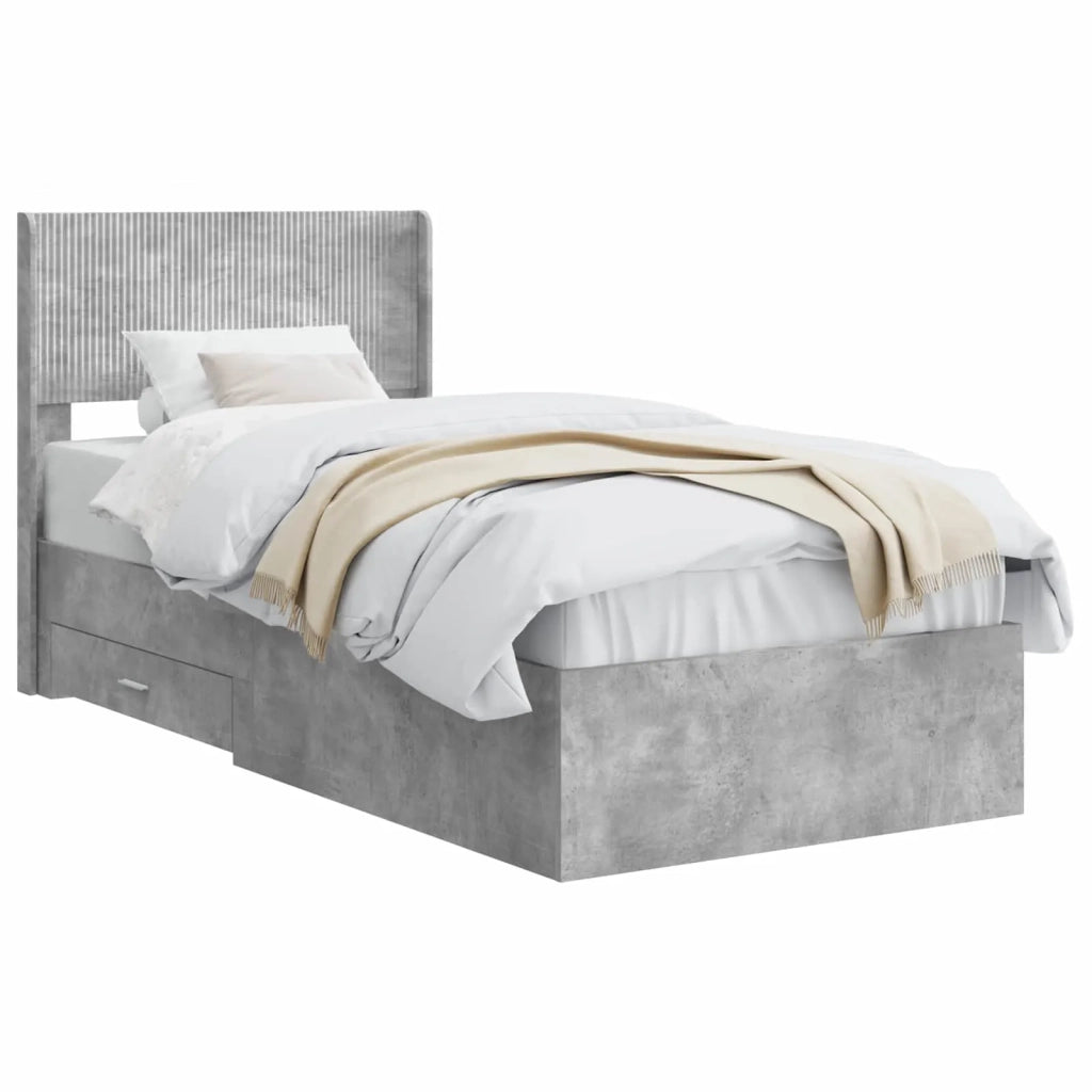 Struttura del letto con stoccaggio e testata Grigio Cemento 3414502