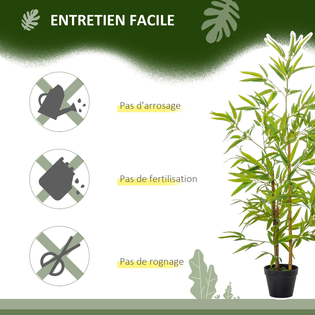 Bamb¨´ Artificiale 120cm con Tronchi Reali ¨C Xylo ¨C Verde con Vaso Nero