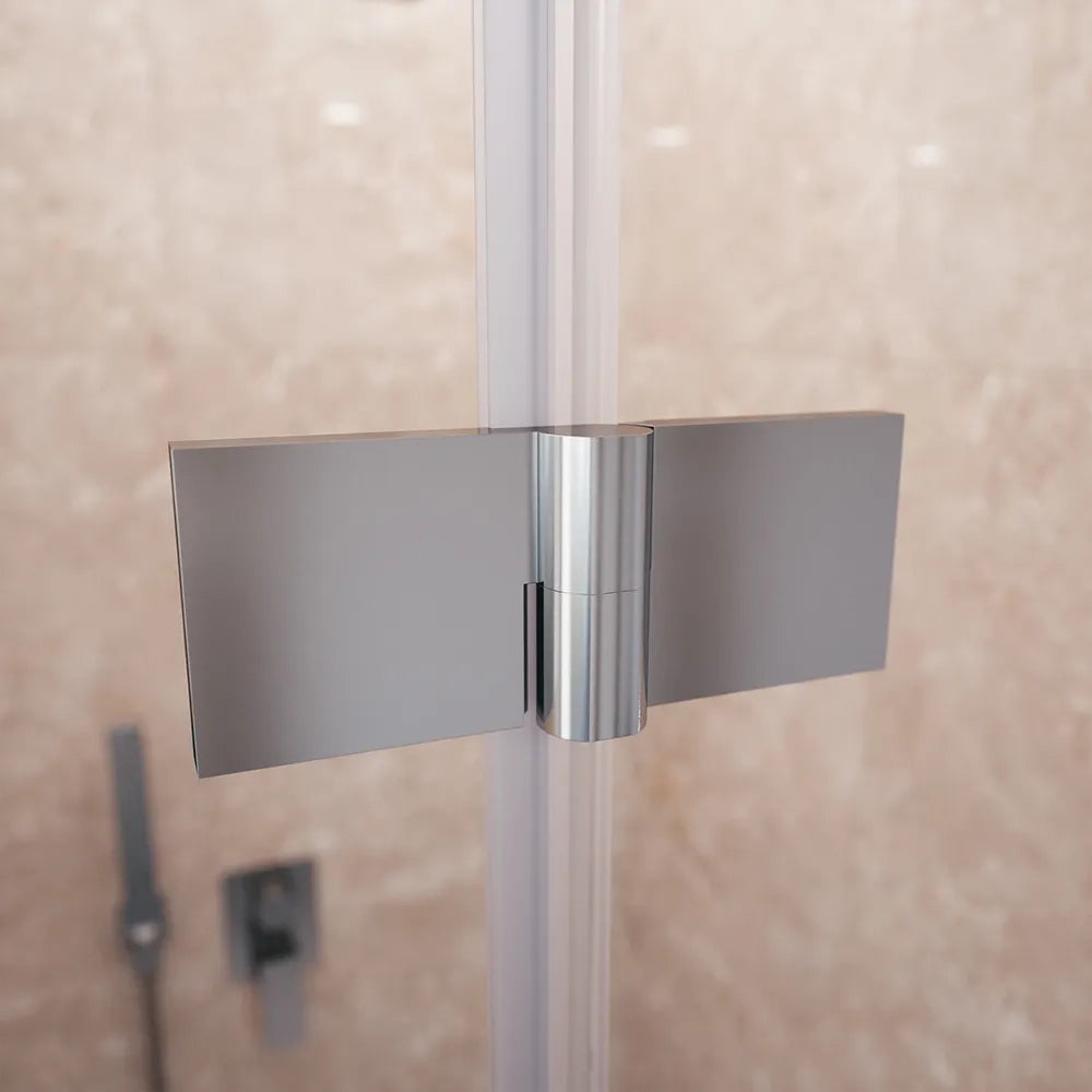 Porta doccia 100cm apertura a libro lato destro con profili cromati e vetro da 8mm trasparente h195 | Fiji