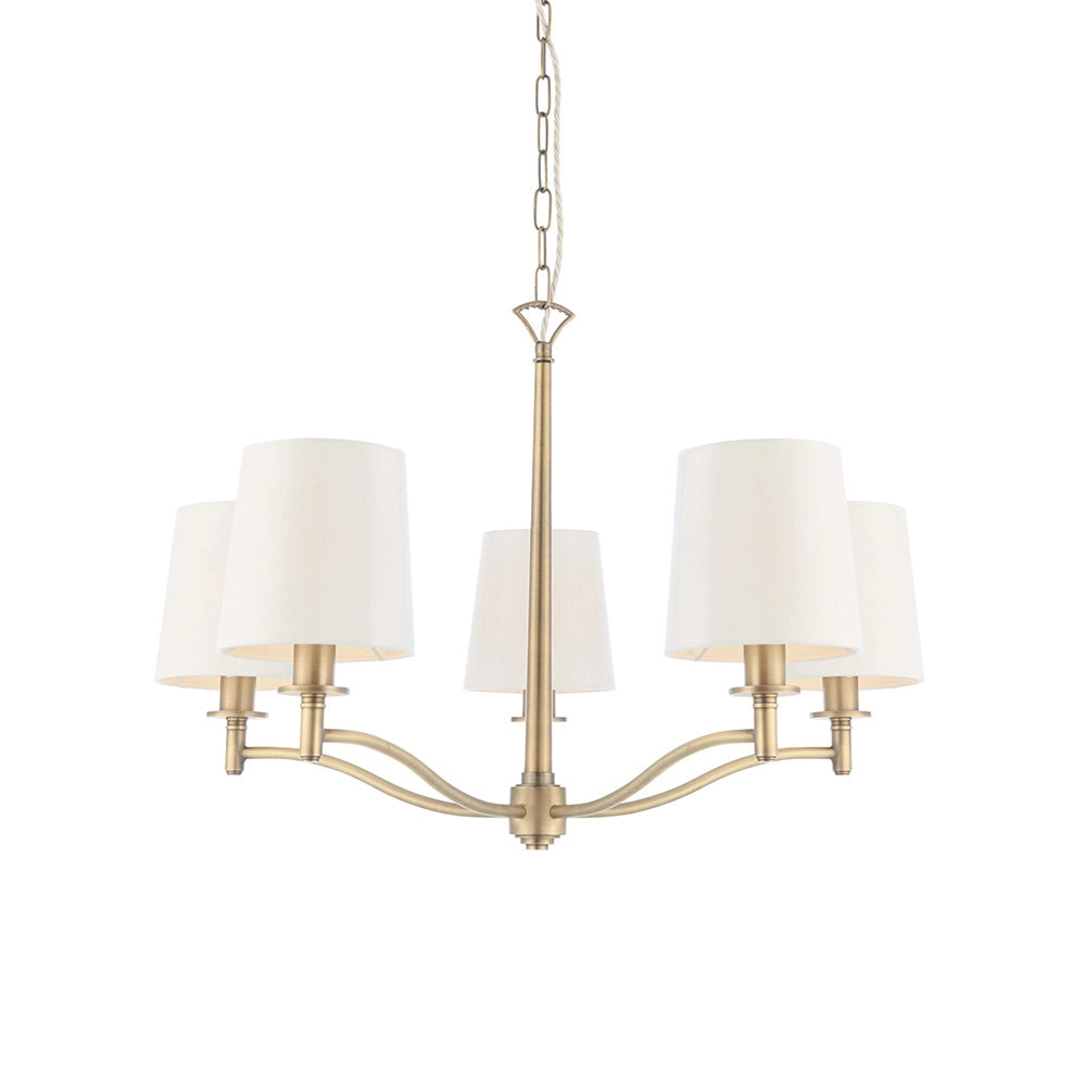 Lampadario classico ottone 5 luci E14 Ortona Endon