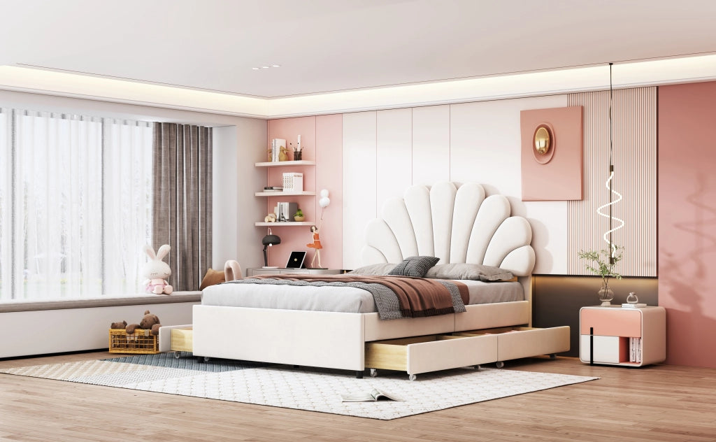 letto imbottito velluto beige 140 x 200 cm