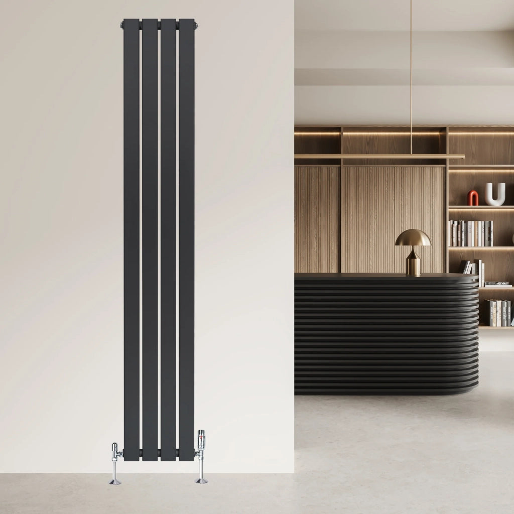 Radiatore Verticale Design Piatto Colonna Singola Antracite 1800x280 mm