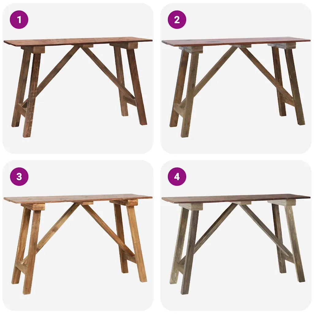 Tavolo Consolle 130x40x80 cm in Legno di Recupero Misto 283916